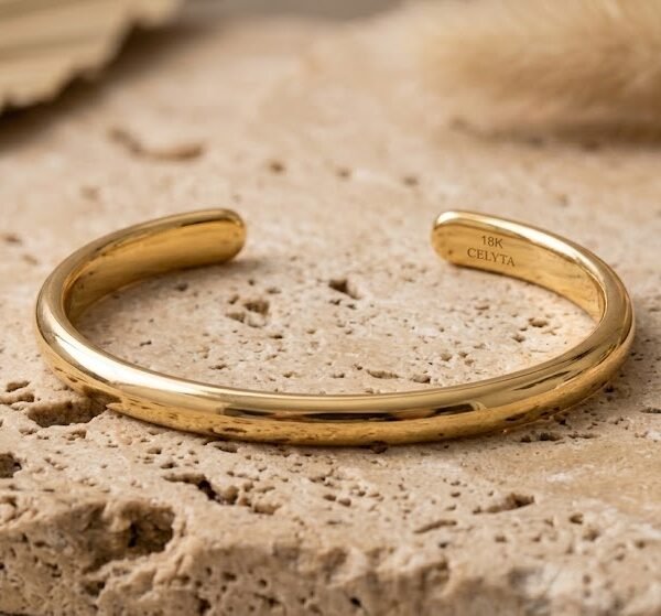 Adjustable Open Cuff Bracelet - Celyta 18k Gold Plated Jewelry
