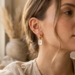 Mother-of-Pearl Hoop Earrings - Celyta 18k Gold Plated Jewelry