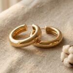 Chunky Gold Tube Hoops - Celyta 18k Gold Plated Jewelry
