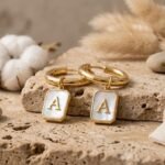 Mother-of-Pearl Hoop Earrings - Celyta 18k Gold Plated Jewelry