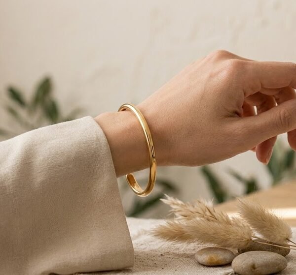 Adjustable Open Cuff Bracelet - Celyta 18k Gold Plated Jewelry