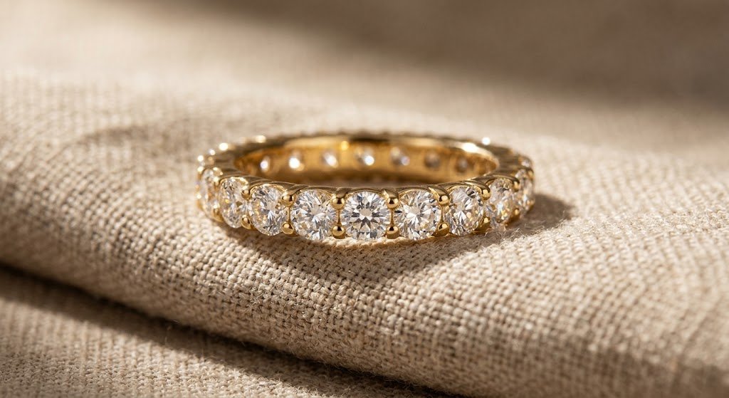Lab Diamond Eternity Ring - Celyta 18k Gold Plated Jewelry