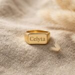 Engraved Signet Ring - Celyta 18k Gold Plated Jewelry