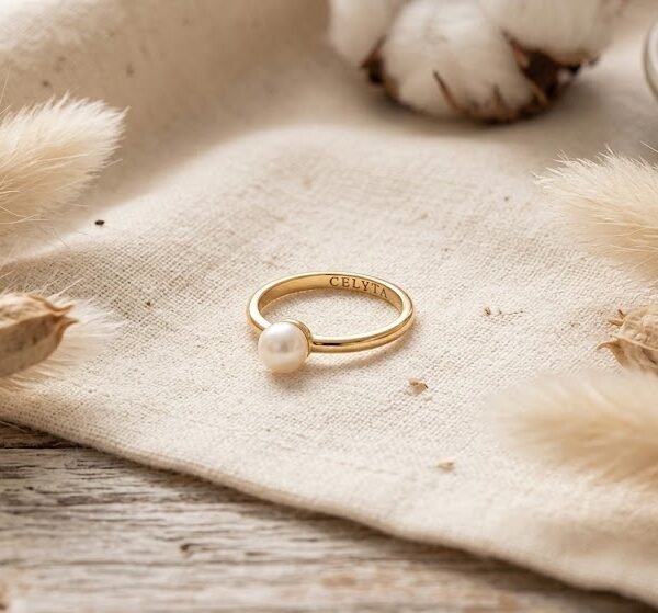 Pearl Stacking Ring - Celyta 18k Gold Plated Jewelry
