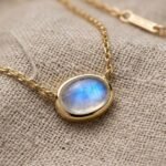 Oval Moonstone Pendant Necklace - Celyta 18k Gold Plated Jewelry