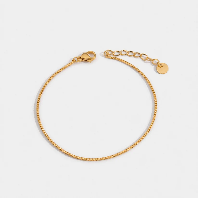 Tiny 14K Gold-Plated Keel Chain Bracelet – Waterproof PVD