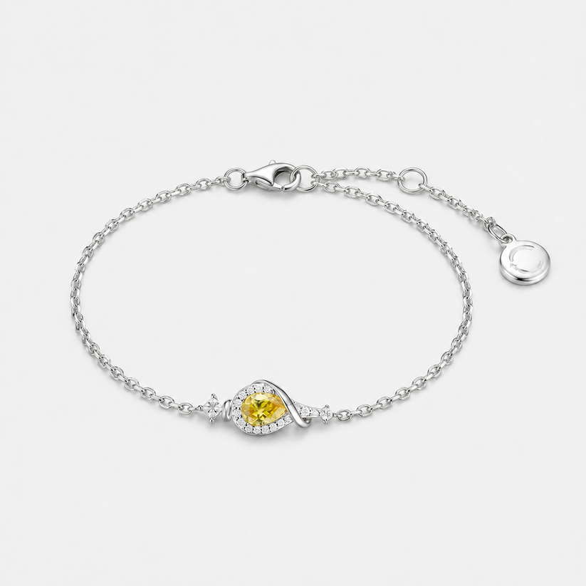 Felix Felicis Sterling Silver Bracelet – Golden Center Stone