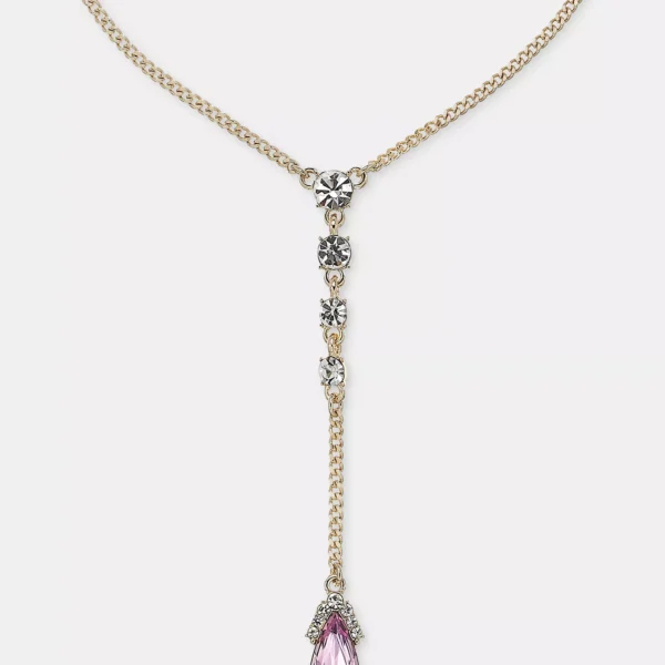 Crystal Pear-Shape Lariat Necklace