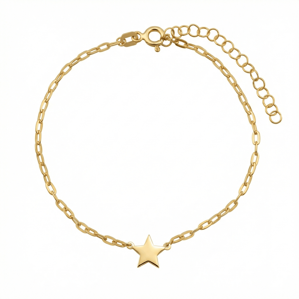 Star Celestial Paperclip Bracelet – 18K Gold Vermeil