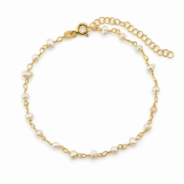 Freshwater Pearl Chain Bracelet – 18K Gold Vermeil