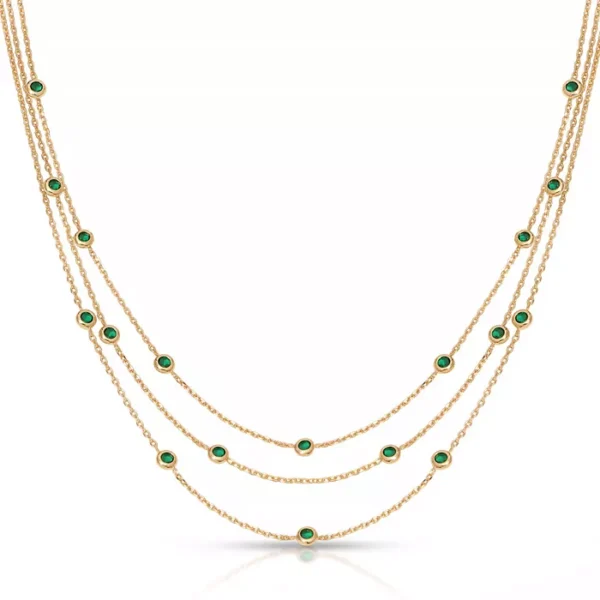 Crystal Dot Layered Necklace