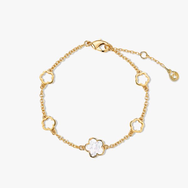 Mother of Pearl Flower Station Bracelet