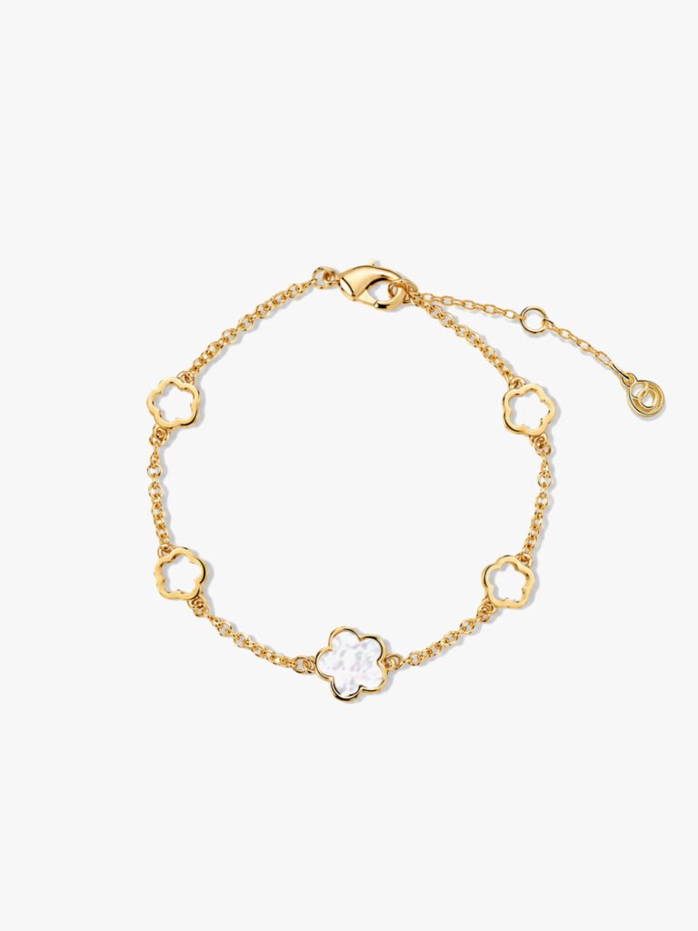 Mother of Pearl Flower Station Bracelet