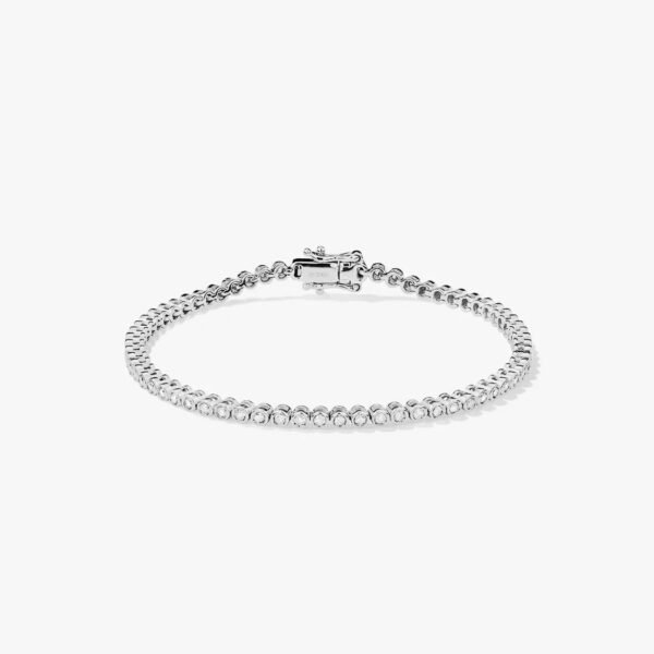 Silver Bezel Sapphire Tennis Bracelet
