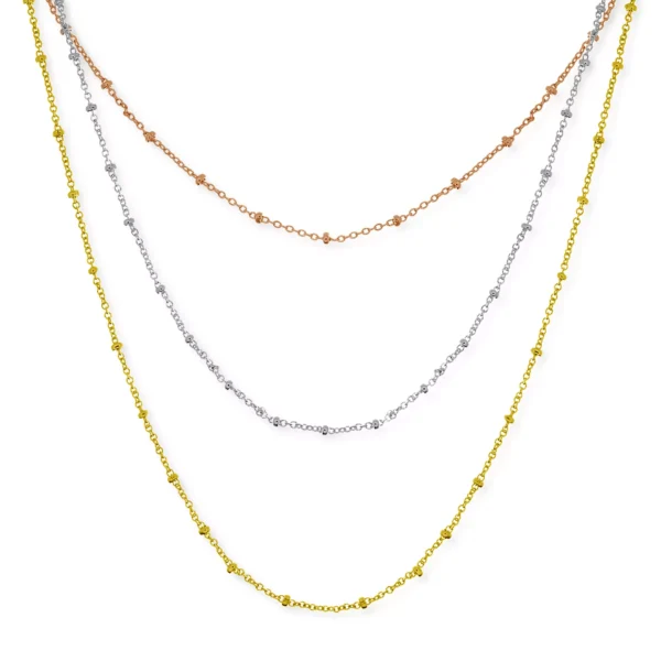 Silver Plated Beaded Layered Necklace