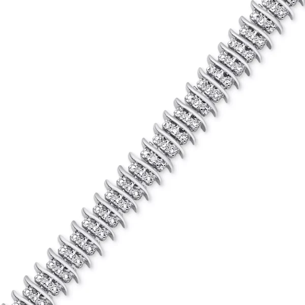 Diamond Accent Wide Link Chain Bracelet