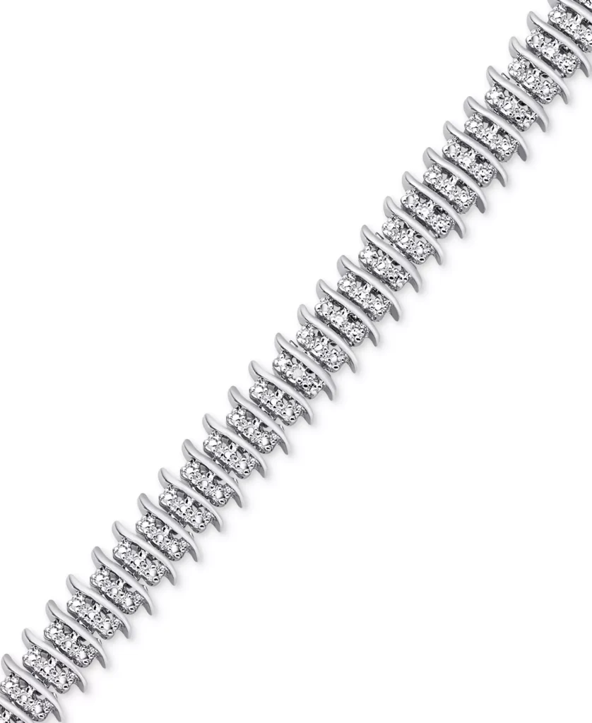 Diamond Accent Wide Link Chain Bracelet