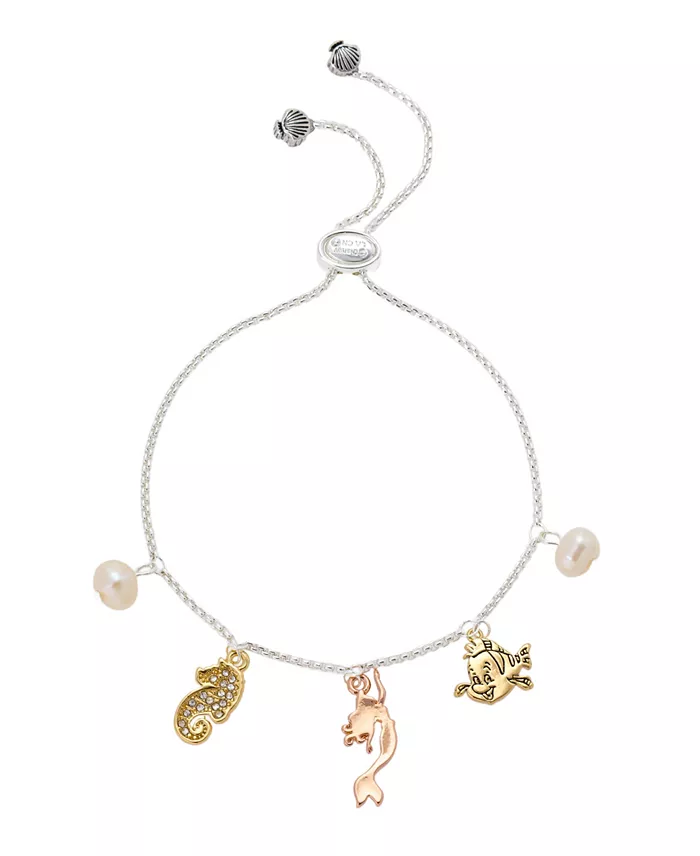 Cubic Zirconia and Mother of Pearl Charm Bolo Bracelet