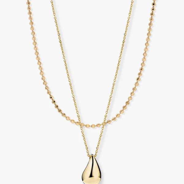 Water Drop Layered Necklace Set – 18K Gold Vermeil