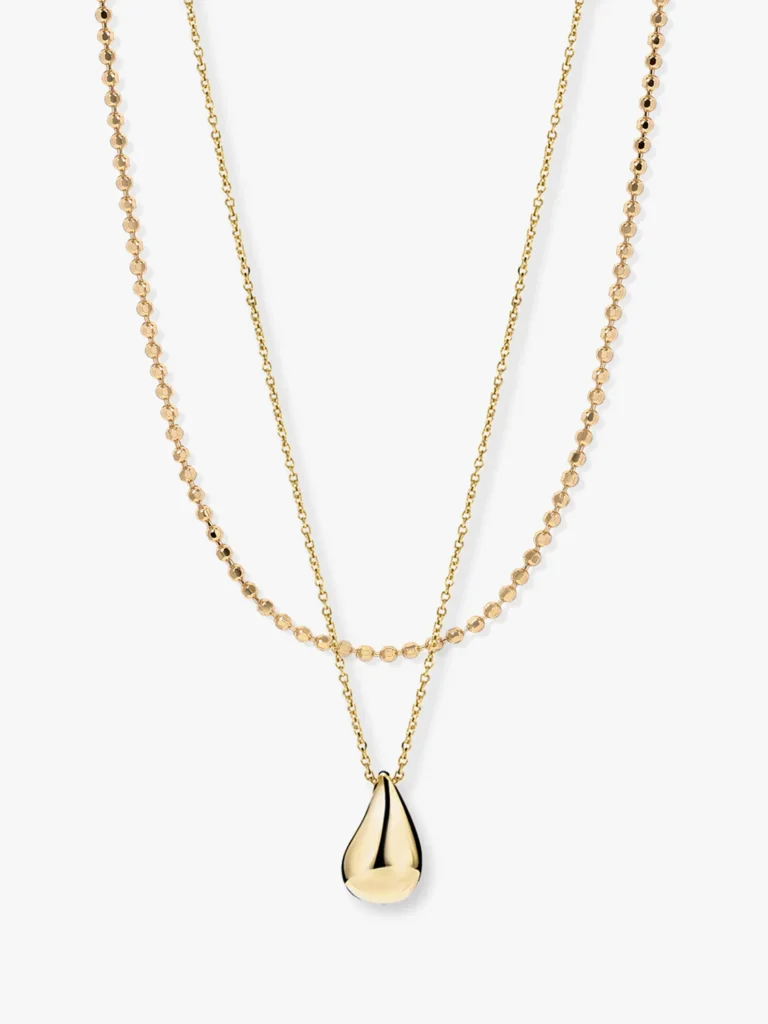 Water Drop Layered Necklace Set – 18K Gold Vermeil