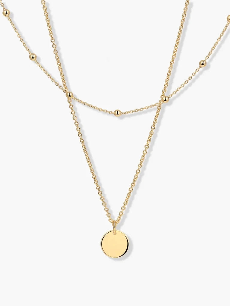 Layered Disc Necklace – 18K Gold Plated