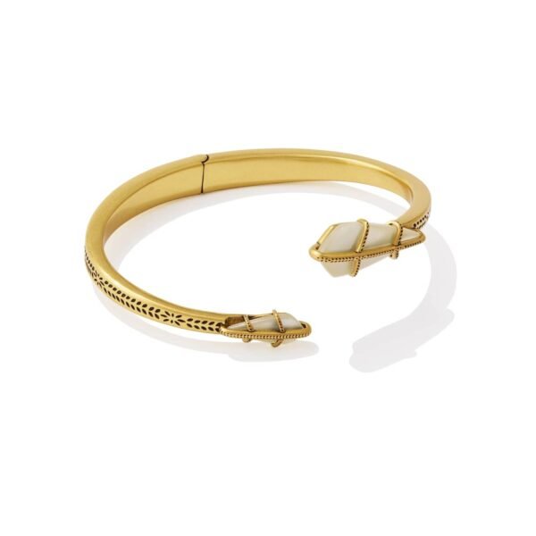 Trinity Vintage Gold Cuff Bracelet – Natural Mother-of-Pearl