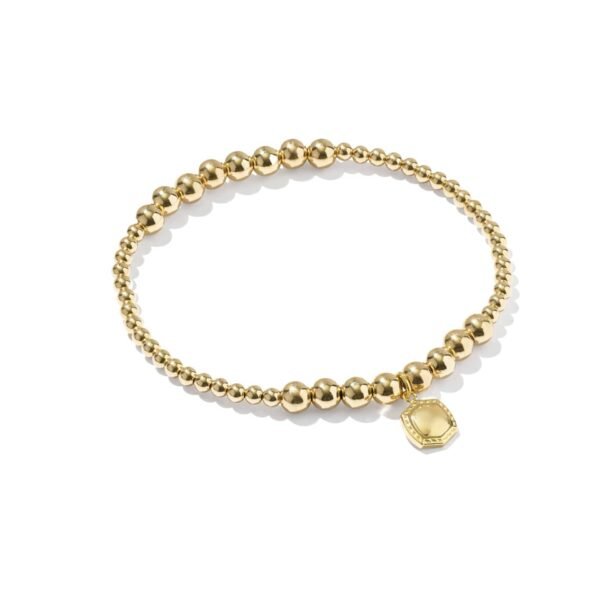Davie 14K Gold-Filled Stretch Bracelet – Beaded Charm Bracelet for Women