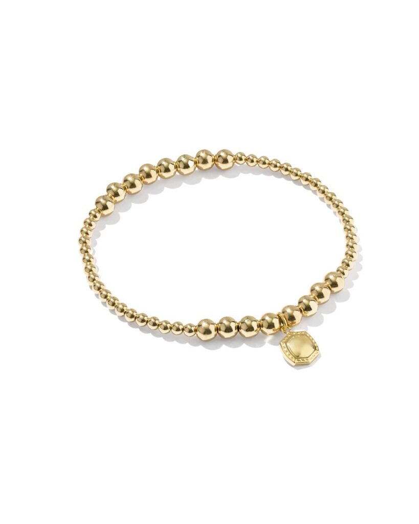 Davie 14K Gold-Filled Stretch Bracelet – Beaded Charm Bracelet for Women