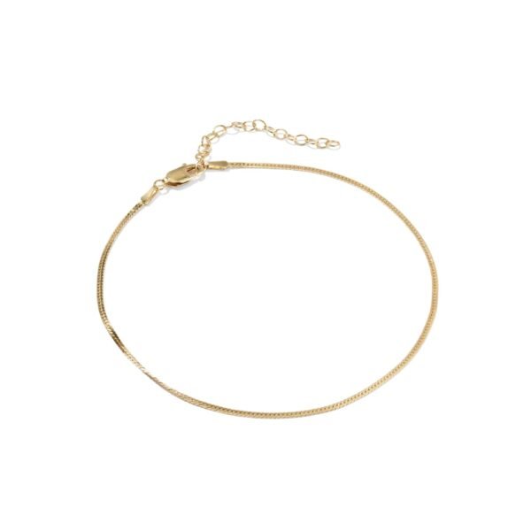 Herringbone Chain Anklet – 14K Gold-Filled Sleek Anklet for Women
