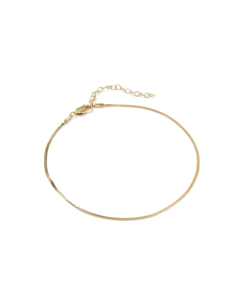 Herringbone Chain Anklet – 14K Gold-Filled Sleek Anklet for Women