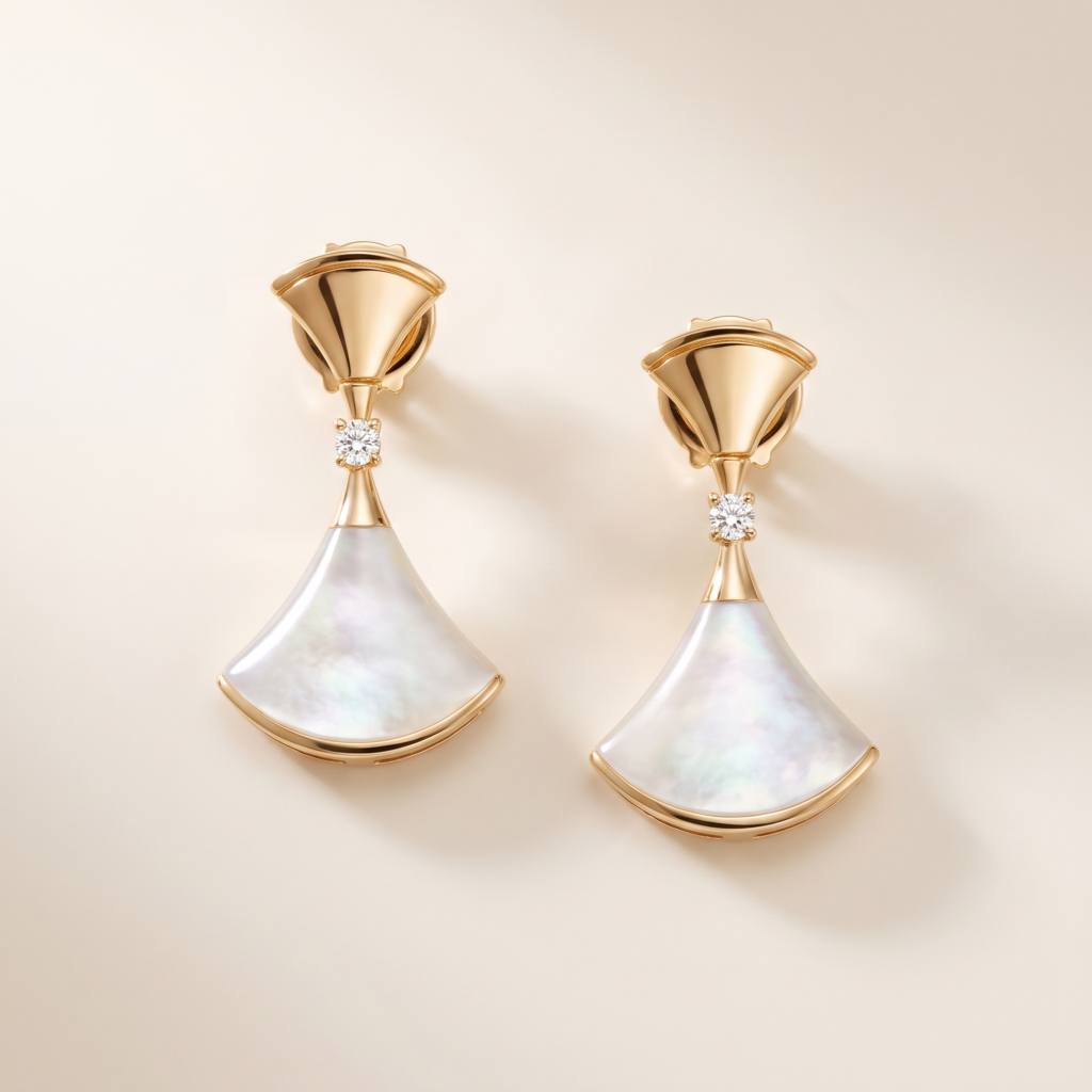 Mother of Pearl Fan Drop Earrings