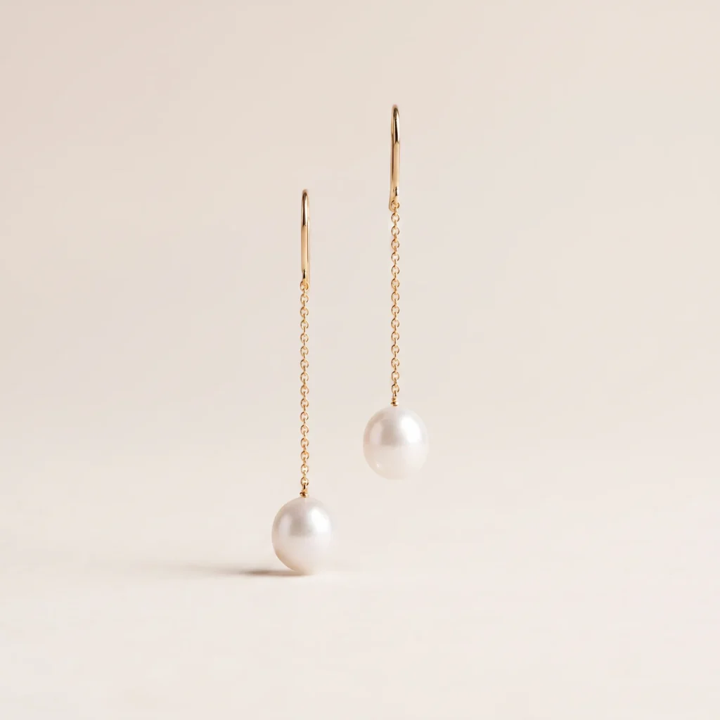 Pearl Threader Drop Earrings