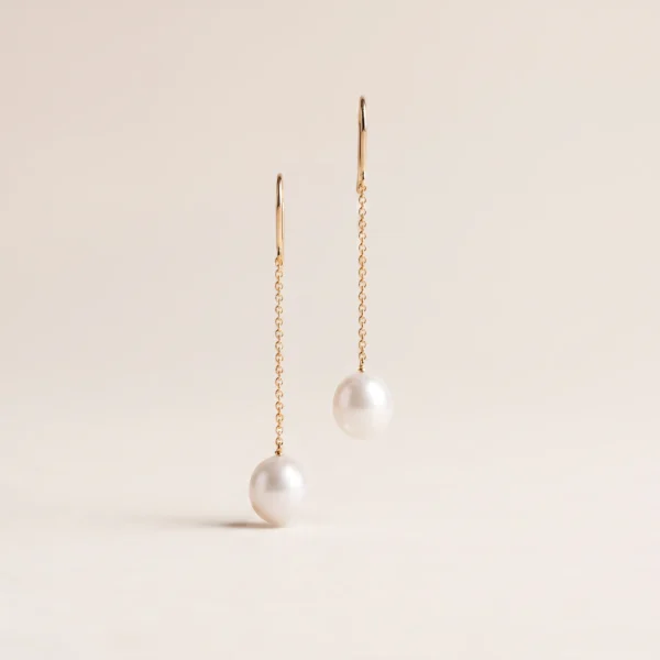 Pearl Threader Drop Earrings