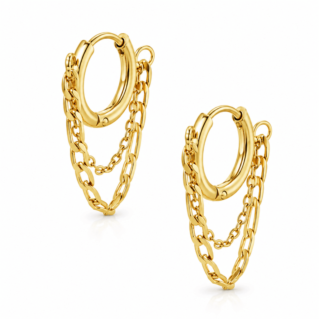 Megan Chain Hoop Earrings