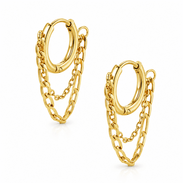 Megan Chain Hoop Earrings
