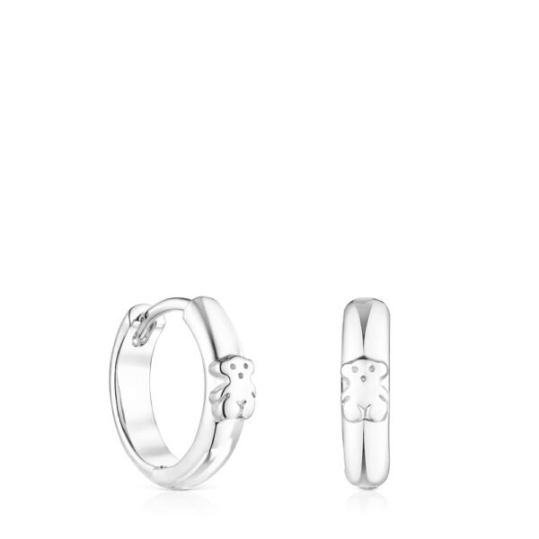 Silver Bear Hoop Earrings